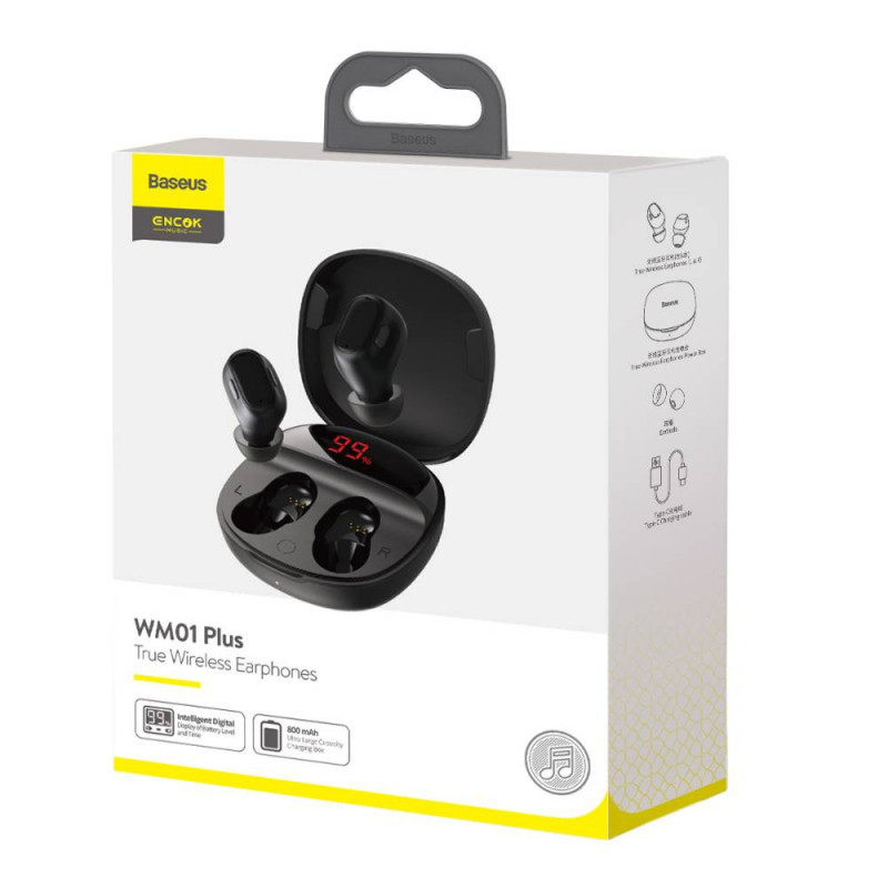 Baseus WM01 Plus True Wireless Earbuds (NGWM01P-01) â€“ Black