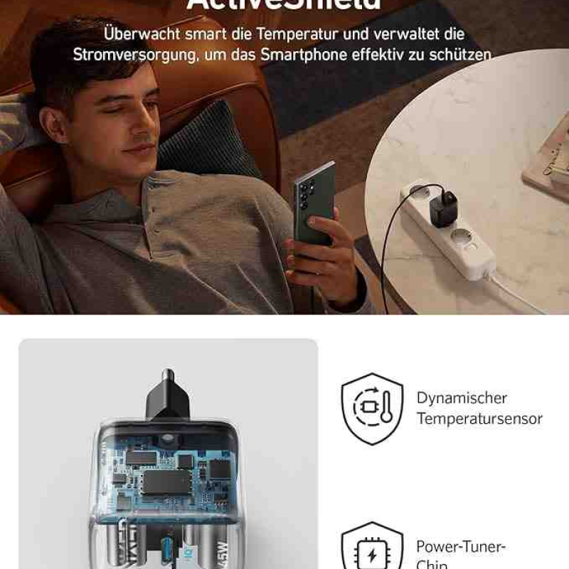 Anker 313 Ace 2 45W Fast Charger 2.0 for Samsung, Google Pixel, Motorola, CMF Nothing Phone