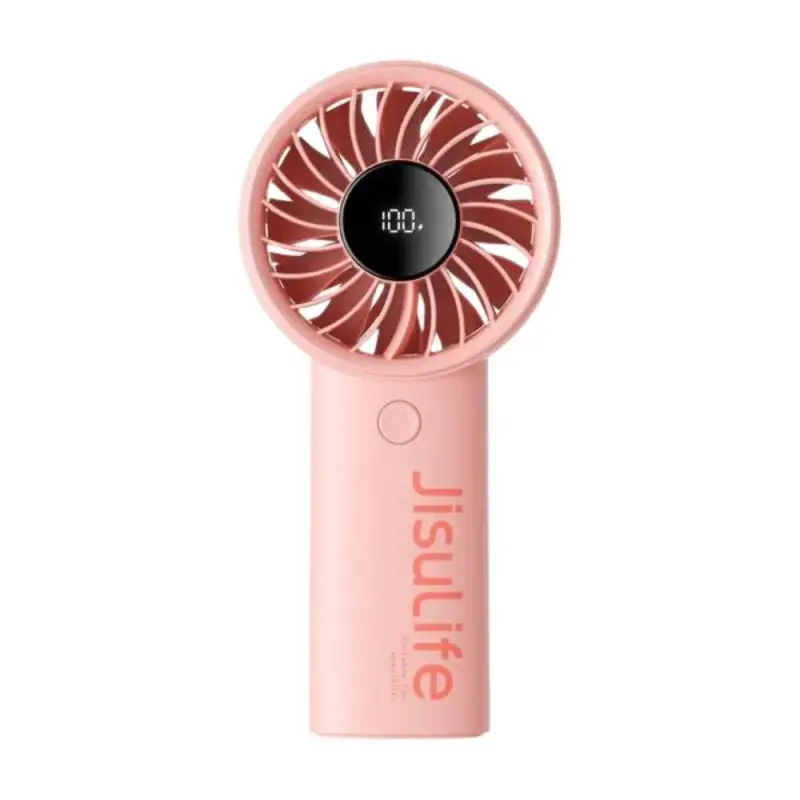 JisuLife Handheld Fan Life4 — 5000mAh Battery, 5-Speed Turbo Wind, LED Display, Long-Lasting 15H Cooling Fan