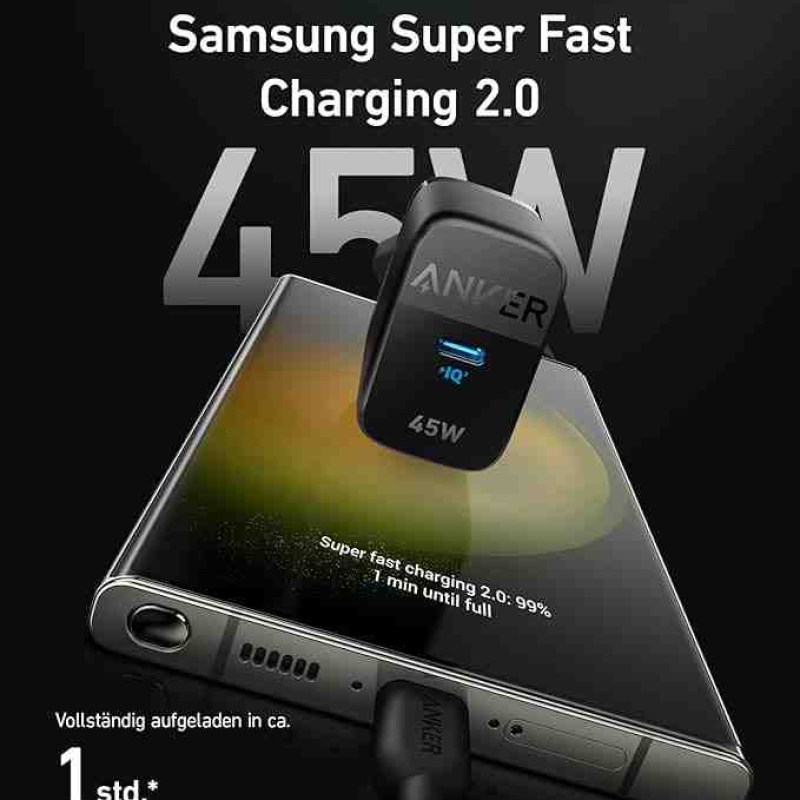 Anker 313 Ace 2 45W Fast Charger 2.0 for Samsung, Google Pixel, Motorola, CMF Nothing Phone