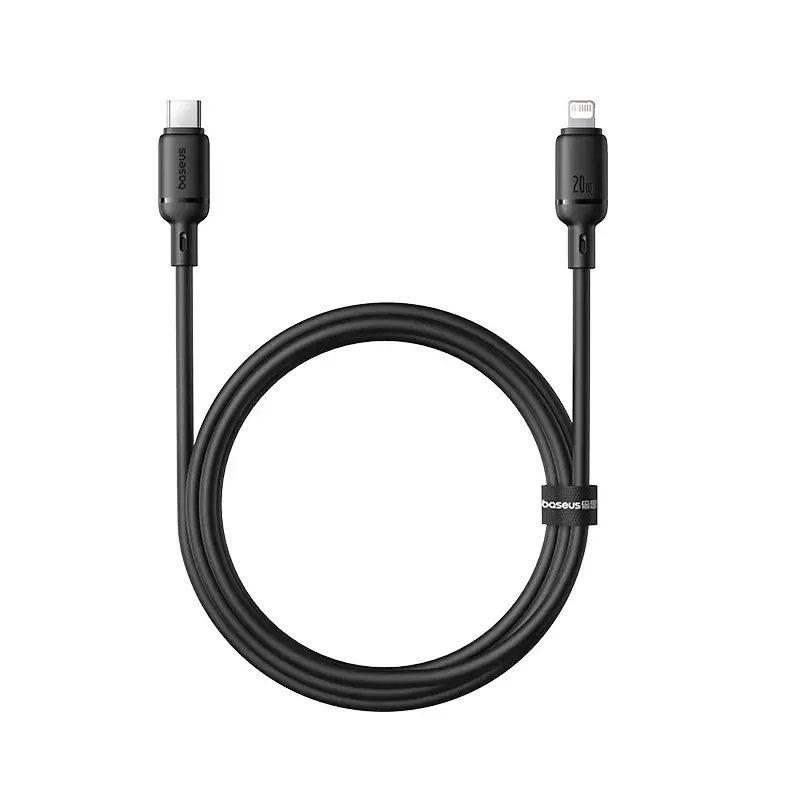 Baseus Cable For Iphone 14 13 12 11 Series Type-c to Lightning PD 20W Silky Series Fast Charging Black 2M P10377700113-01