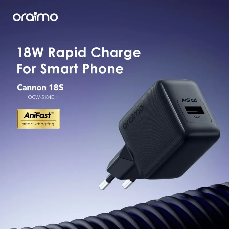 oraimo Cannon 18S oraimo Cannon 18S 18W Wall Charger Kit OCW-5184E+C53