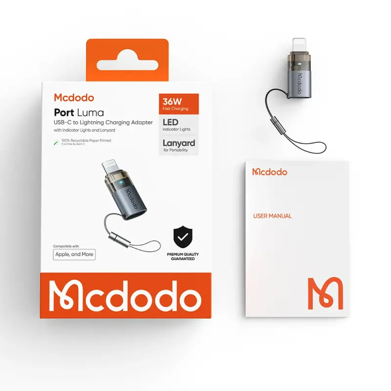 MCDODO OT-763 Type-C to Lightning 36W PD Fast Charging Adapter